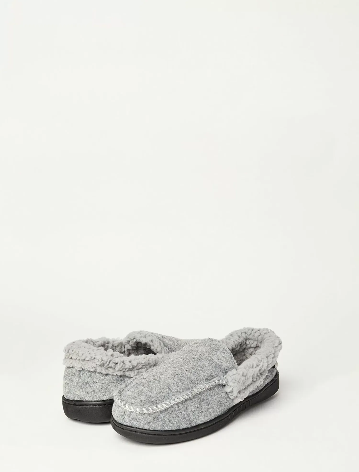 Lucky Brand men's faux wool sherpa lined slipper charcoal*MEN Shoes