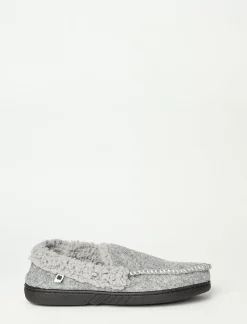 Lucky Brand men's faux wool sherpa lined slipper charcoal*MEN Shoes