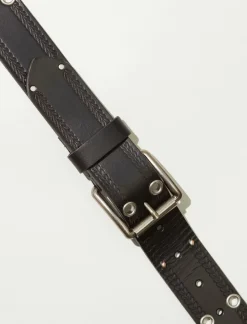 Lucky Brand men's grommet and embossed belt grey*MEN Belts