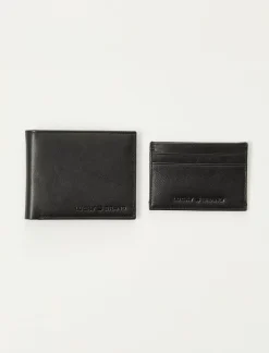 Lucky Brand men's leather wallet and cardholder giftset black*MEN Bags & Wallets