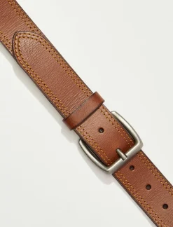 Lucky Brand men's stitch detail belt medium brown*MEN Belts