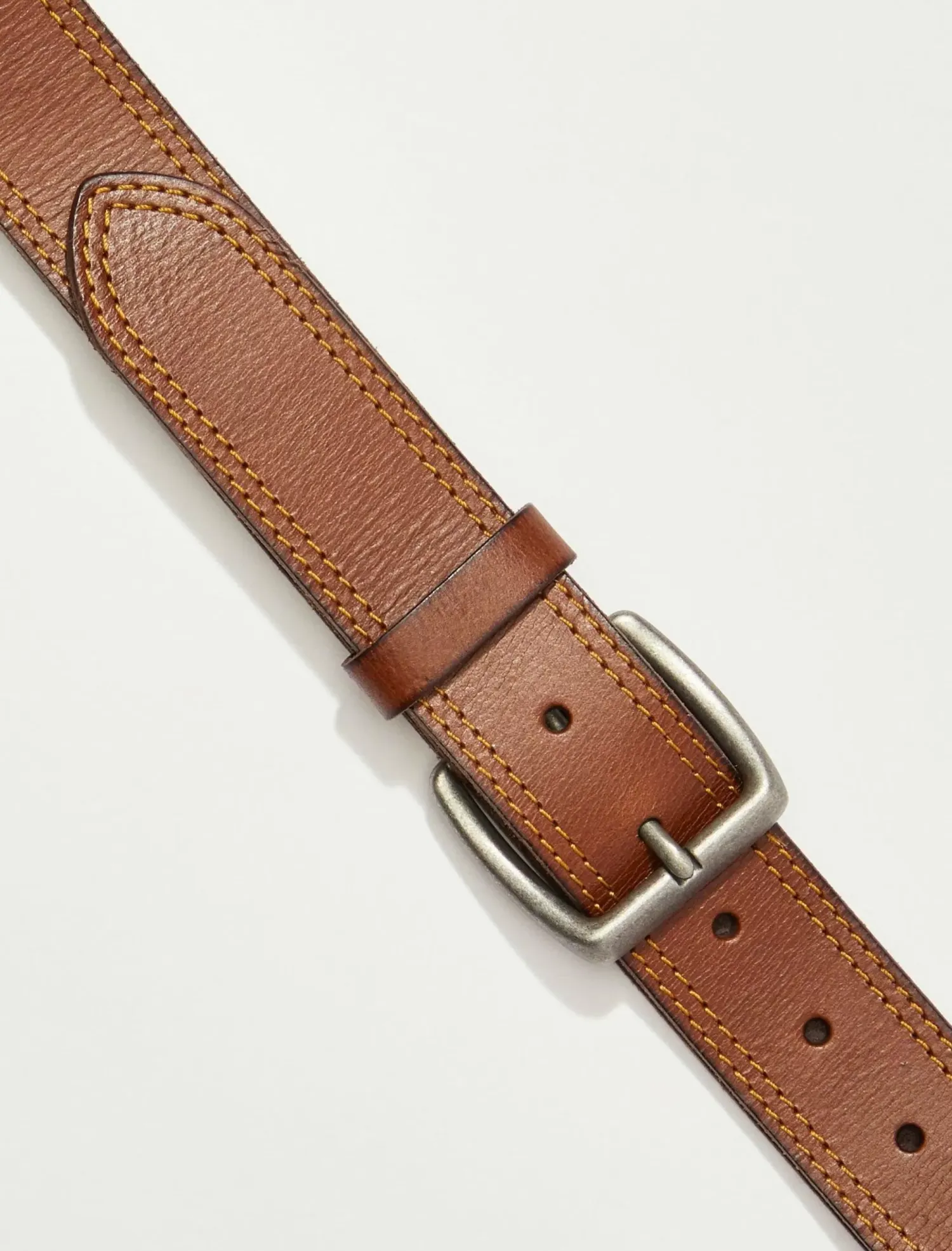 Lucky Brand men's stitch detail belt medium brown*MEN Belts