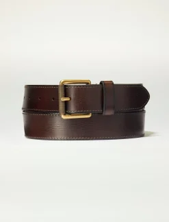 Lucky Brand mens washed leather belt dark brown*MEN Belts