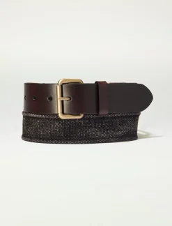 Lucky Brand mens washed webbed belt black*MEN Belts