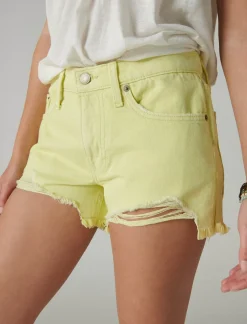 Lucky Brand mid rise boy short shadow lime*WOMEN Shorts