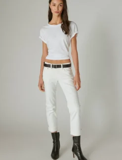 Lucky Brand mid rise sweet crop cuffed jean bright white*WOMEN|JEANS Jeans|Straight|Crop