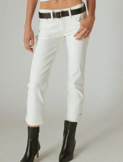 Lucky Brand mid rise sweet crop cuffed jean bright white*WOMEN|JEANS Jeans|Straight|Crop