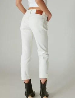 Lucky Brand mid rise sweet crop cuffed jean bright white*WOMEN|JEANS Jeans|Straight|Crop