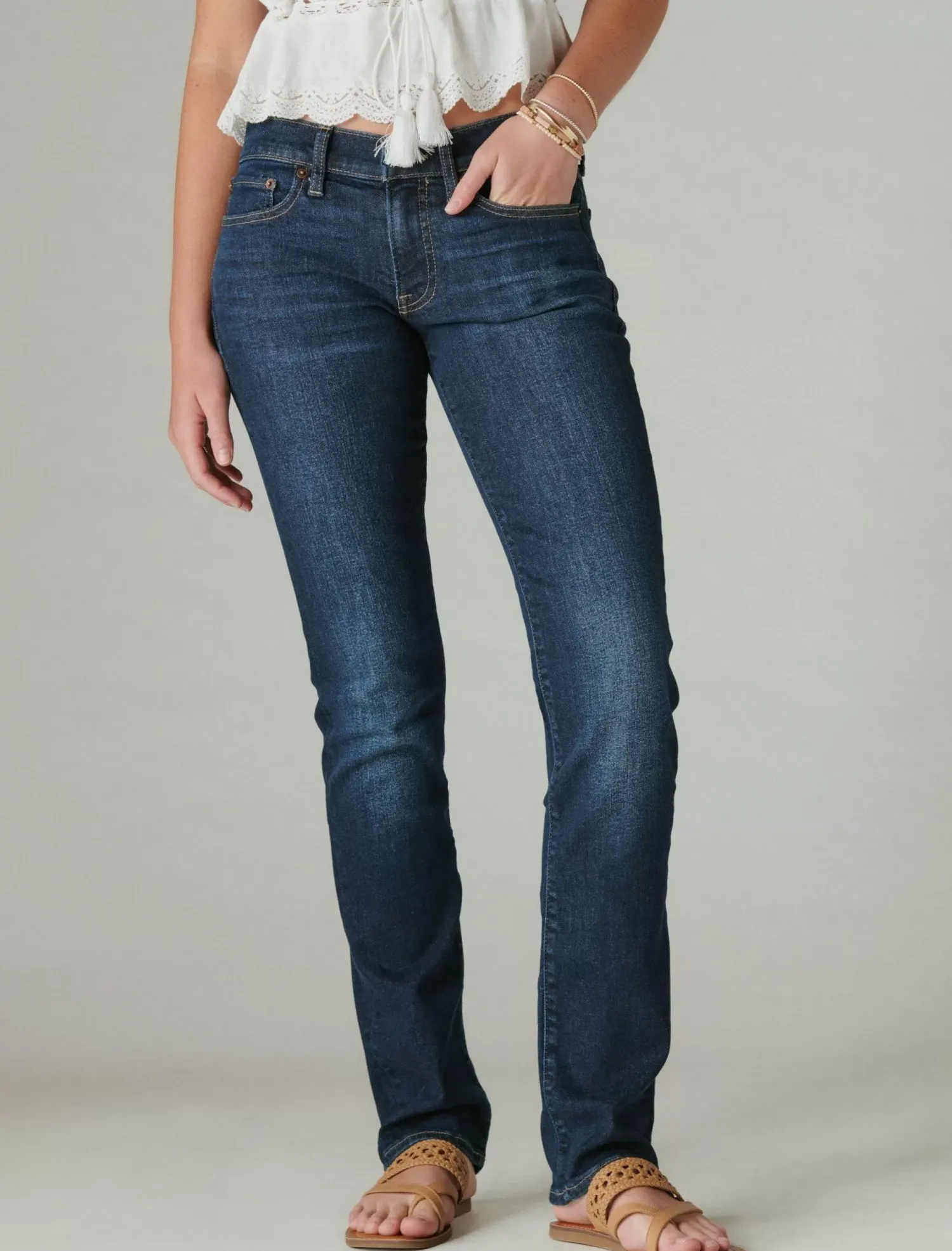 Lucky Brand mid rise sweet straight twilight blue*JEANS|WOMEN Straight|Jeans