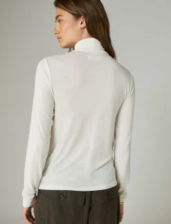 Lucky Brand mock neck layering top egret*WOMEN Knit Tops