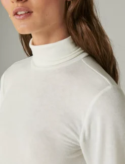 Lucky Brand mock neck layering top egret*WOMEN Knit Tops