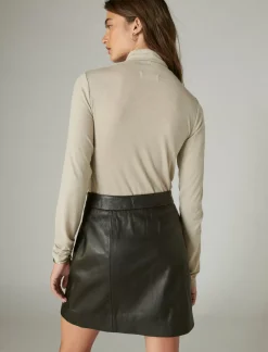 Lucky Brand mock neck layering top coffee*WOMEN Knit Tops
