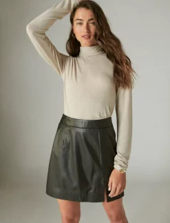 Lucky Brand mock neck layering top coffee*WOMEN Knit Tops