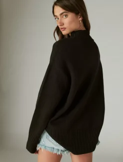 Lucky Brand mock neck tunic black*WOMEN Sweaters & Sweatshirts