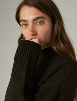 Lucky Brand mock neck tunic black*WOMEN Sweaters & Sweatshirts