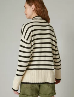 Lucky Brand mock neck tunic whitecap grey black*WOMEN Sweaters & Sweatshirts