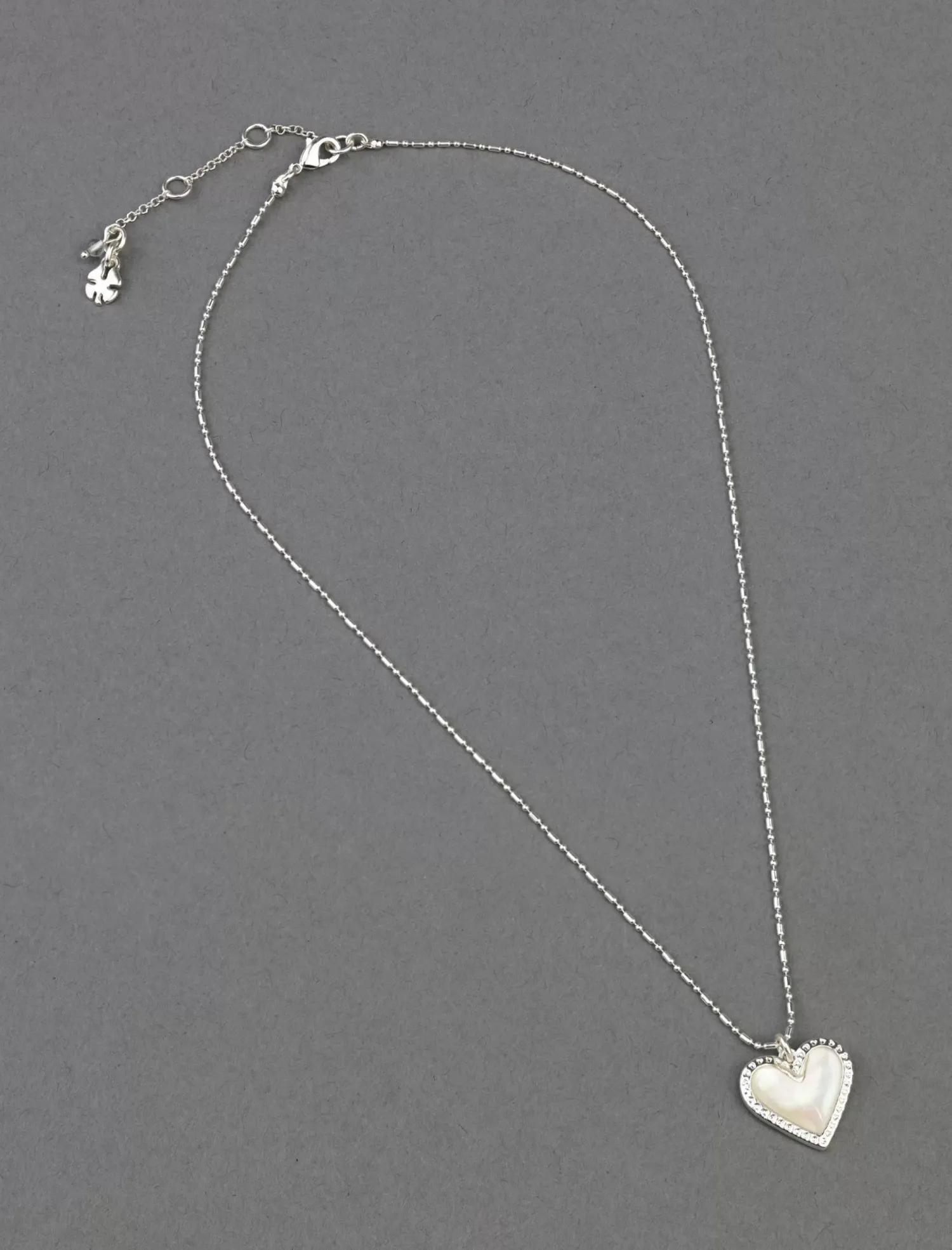 Lucky Brand mother of pearl heart pendant silver*WOMEN Jewelry