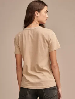 Lucky Brand multi color butterfly classic crew light taupe*WOMEN Graphic Tees