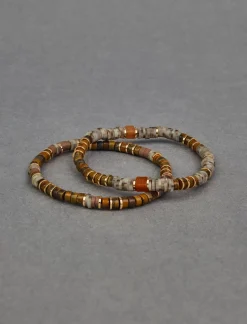 Lucky Brand natural beaded bracelet set gold*WOMEN Jewelry