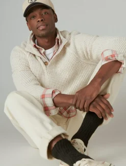 Lucky Brand nep mock neck sweater whisper white tweed*MEN Sweaters