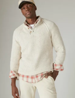 Lucky Brand nep mock neck sweater whisper white tweed*MEN Sweaters
