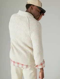 Lucky Brand nep mock neck sweater whisper white tweed*MEN Sweaters