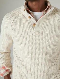 Lucky Brand nep mock neck sweater whisper white tweed*MEN Sweaters
