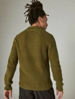 Lucky Brand nep mock neck sweater dark olive tweed*MEN Sweaters