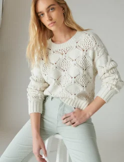 Lucky Brand open stitch pullover sweater whisper white*WOMEN Sweaters & Sweatshirts