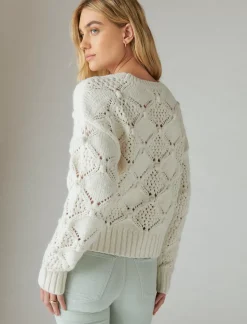 Lucky Brand open stitch pullover sweater whisper white*WOMEN Sweaters & Sweatshirts