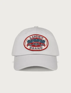 Lucky Brand oval clover patch dad hat open grey*MEN|WOMEN Hats