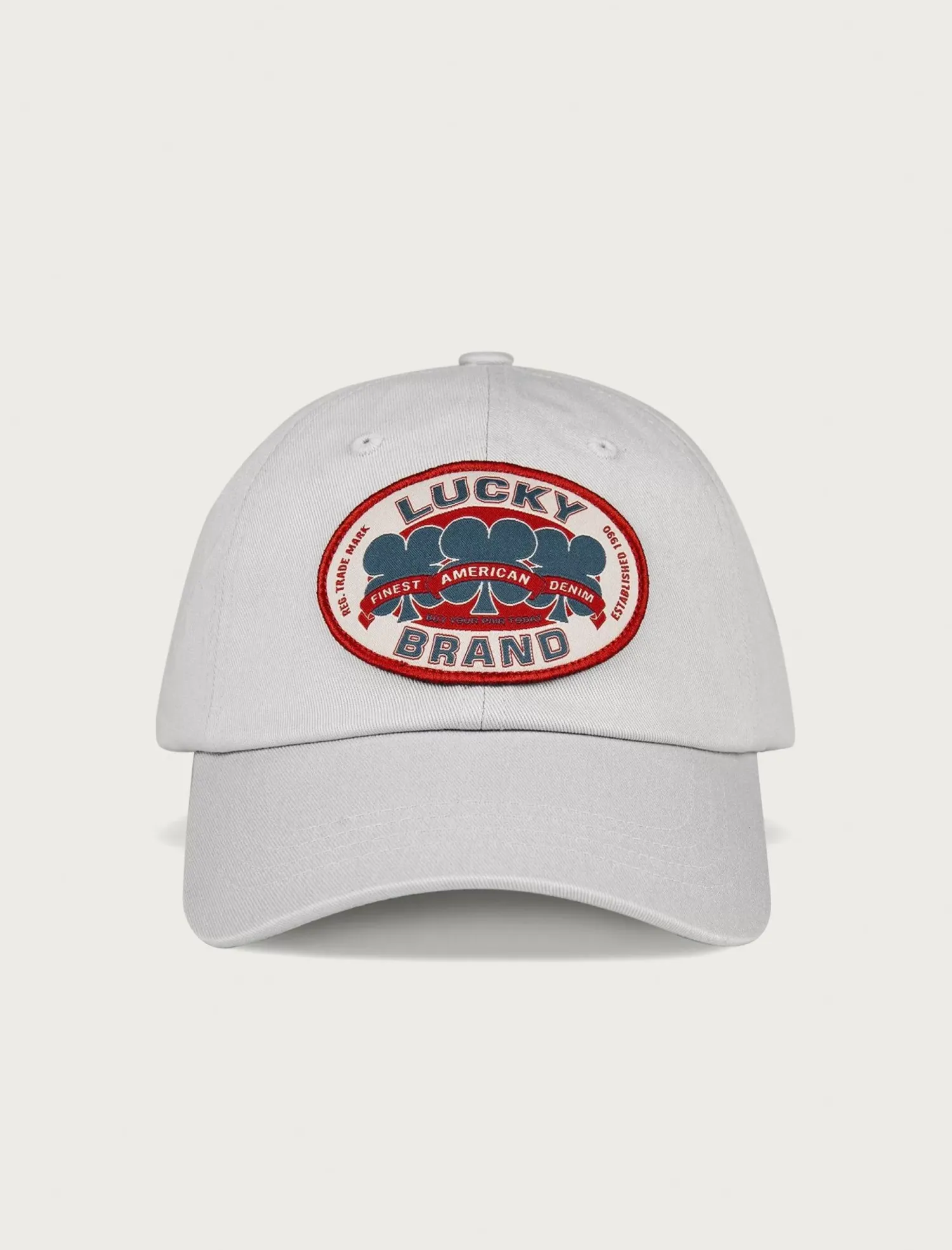 Lucky Brand oval clover patch dad hat open grey*MEN|WOMEN Hats