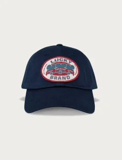 Lucky Brand oval clover patch dad hat dark blue*MEN|WOMEN Hats