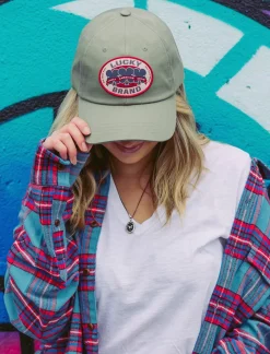 Lucky Brand oval clover patch dad hat bright green*MEN|WOMEN Hats