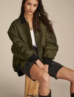 Lucky Brand oversized bomber true army*WOMEN Jackets & Outerwear