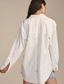 Lucky Brand oversized button back top bright white*WOMEN Blouses