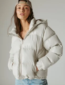 Lucky Brand oversized faux leather puffer jacket white*WOMEN Jackets & Outerwear