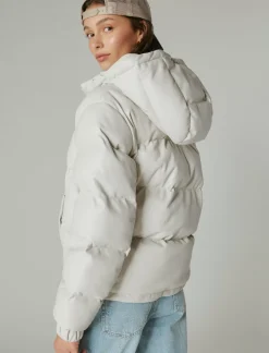 Lucky Brand oversized faux leather puffer jacket white*WOMEN Jackets & Outerwear