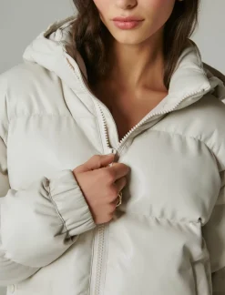 Lucky Brand oversized faux leather puffer jacket white*WOMEN Jackets & Outerwear