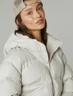 Lucky Brand oversized faux leather puffer jacket white*WOMEN Jackets & Outerwear