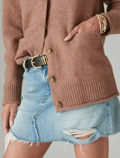 Lucky Brand oversized pocket cardigan baltic amber*WOMEN Sweaters & Sweatshirts