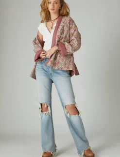 Lucky Brand paisley quilted kimono rose brown multi*WOMEN Kimonos