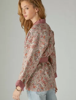 Lucky Brand paisley quilted kimono rose brown multi*WOMEN Kimonos