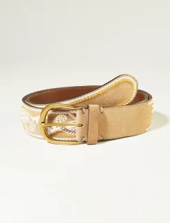 Lucky Brand paisley stitched belt dusty olive*WOMEN Belts