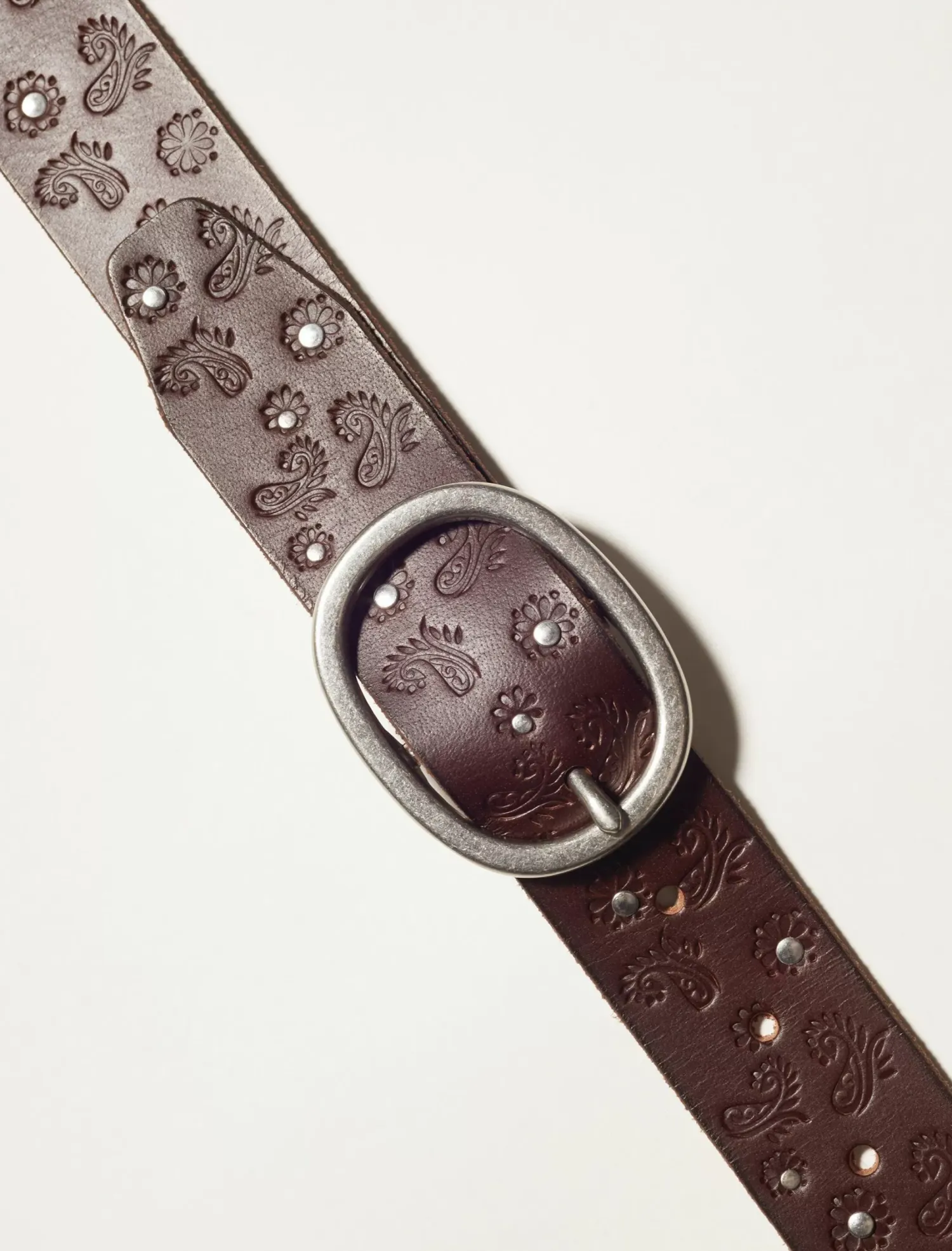Lucky Brand paisley stud belt dark brown*WOMEN Belts