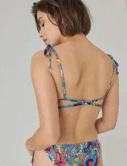 Lucky Brand paisley triangle top multi*WOMEN Swim