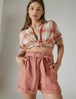 Lucky Brand paperbag shorts deep rose*WOMEN Shorts
