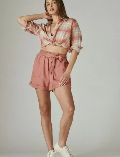 Lucky Brand paperbag shorts deep rose*WOMEN Shorts