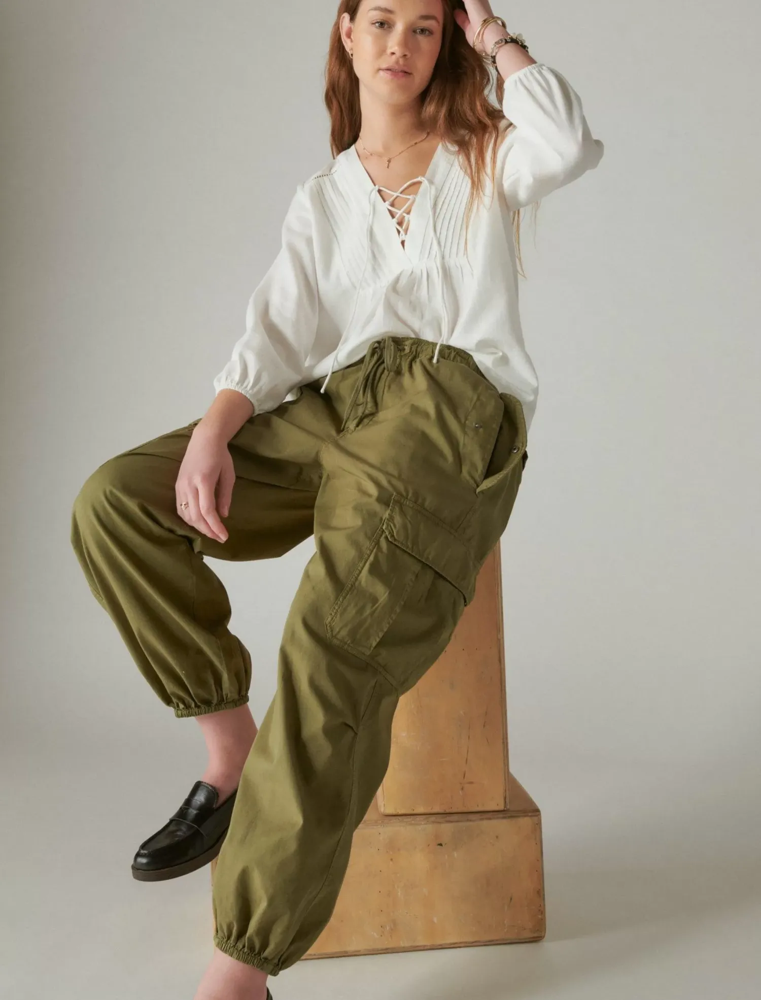 Lucky Brand parachute utility pant olive*WOMEN Pants