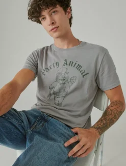 Lucky Brand party bear neutral grey*MEN Graphic Tees